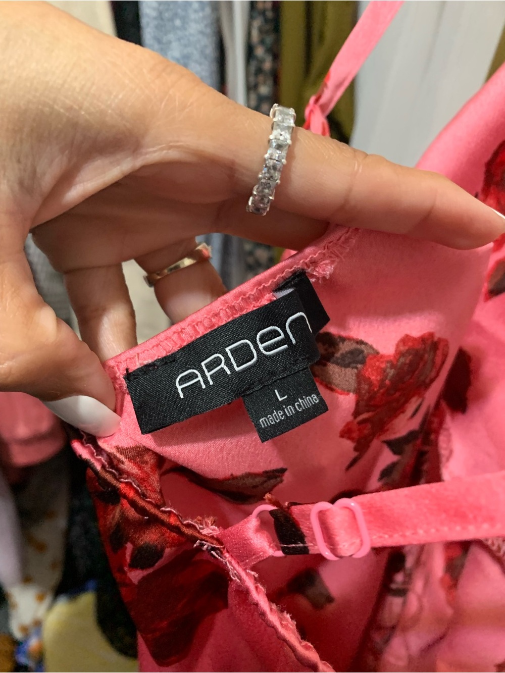 Arden B Rose Satin Slip Dress - Picture 8 of 8